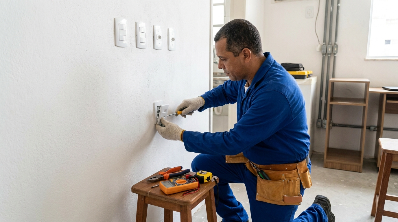 Instalacao de tomada e interruptor profissional em Montes Claros‑MG